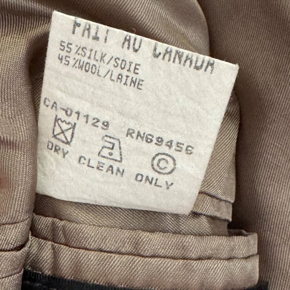 Brandini Le Collezioni Mens 41R Wool Silk Plaid Blazer Three Button Brown Canada - Picture 3 of 13